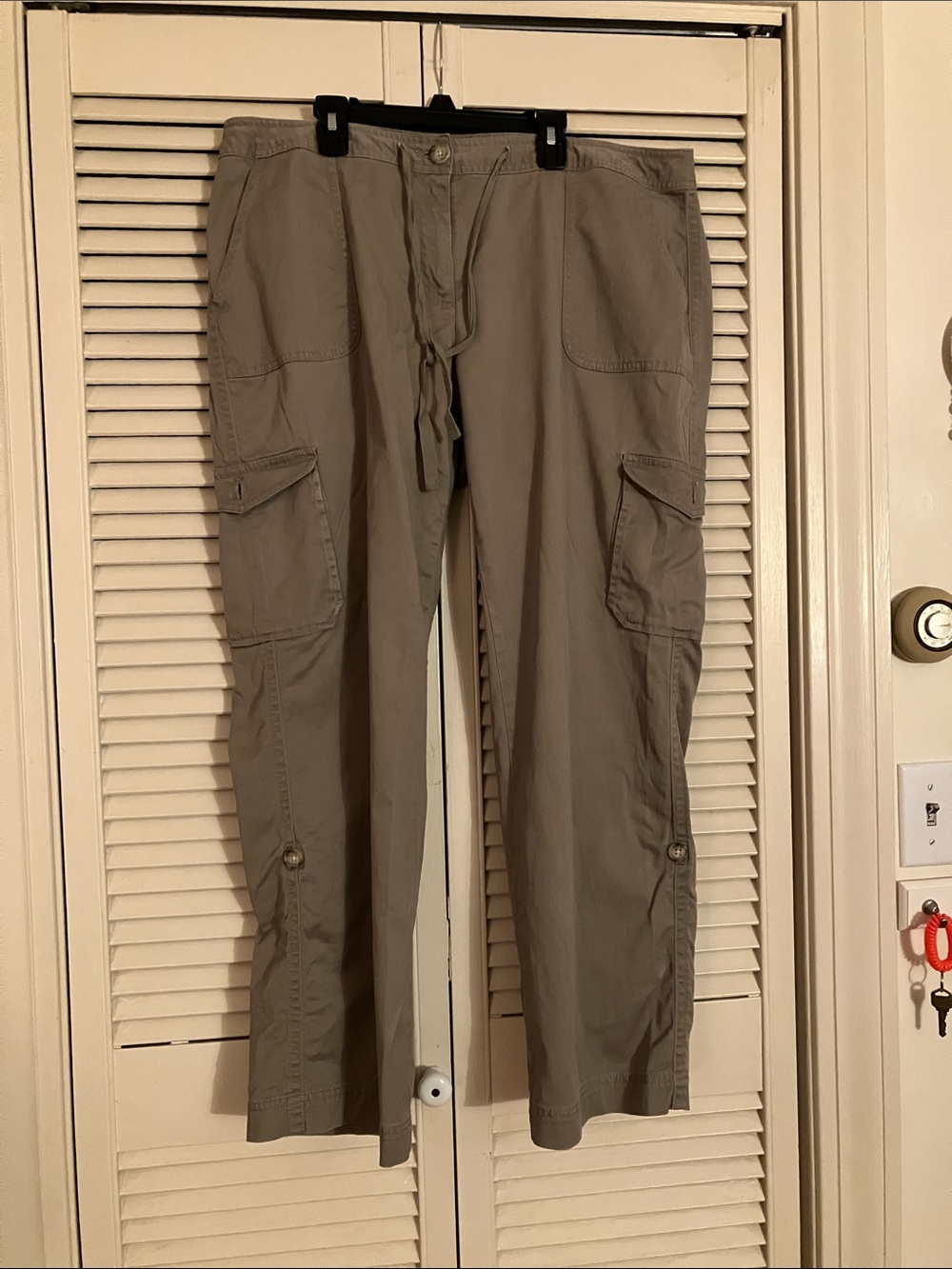 L.L. Bean Women's 18PET Convertible Cargo Boot-Cut Pants in Taupe